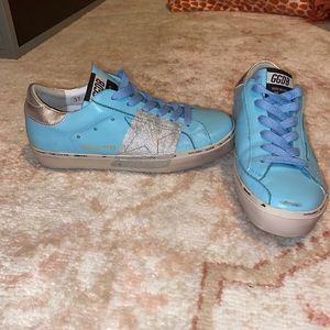 Blue and Silver Golden Goose sneakers